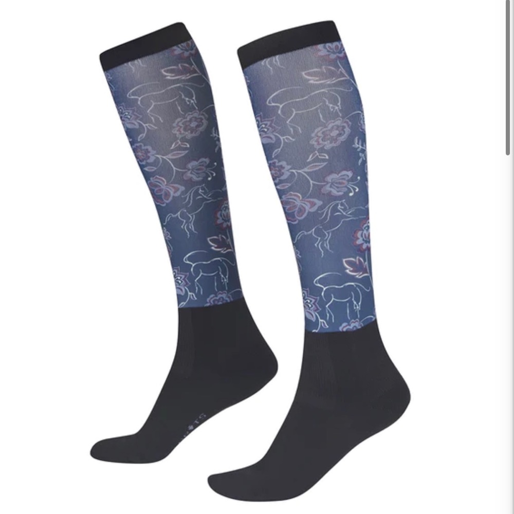 Kerrits brand - Kids Dual Zone Boot Socks in Admiral Winter Bloom